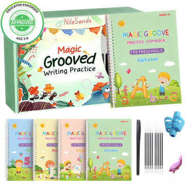 Magic Write & Learn – 4-Book Reusable Kids Workbook Set