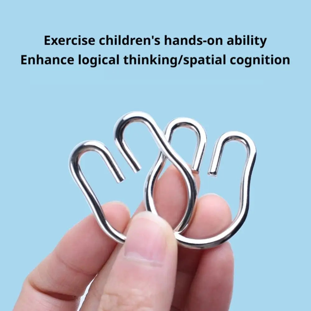 3Pcs/Set Metal Wire Mind Brain Teaser Puzzles Metal Montessori Puzzle Toys Children Adults Interactive Reliever Educational Toy