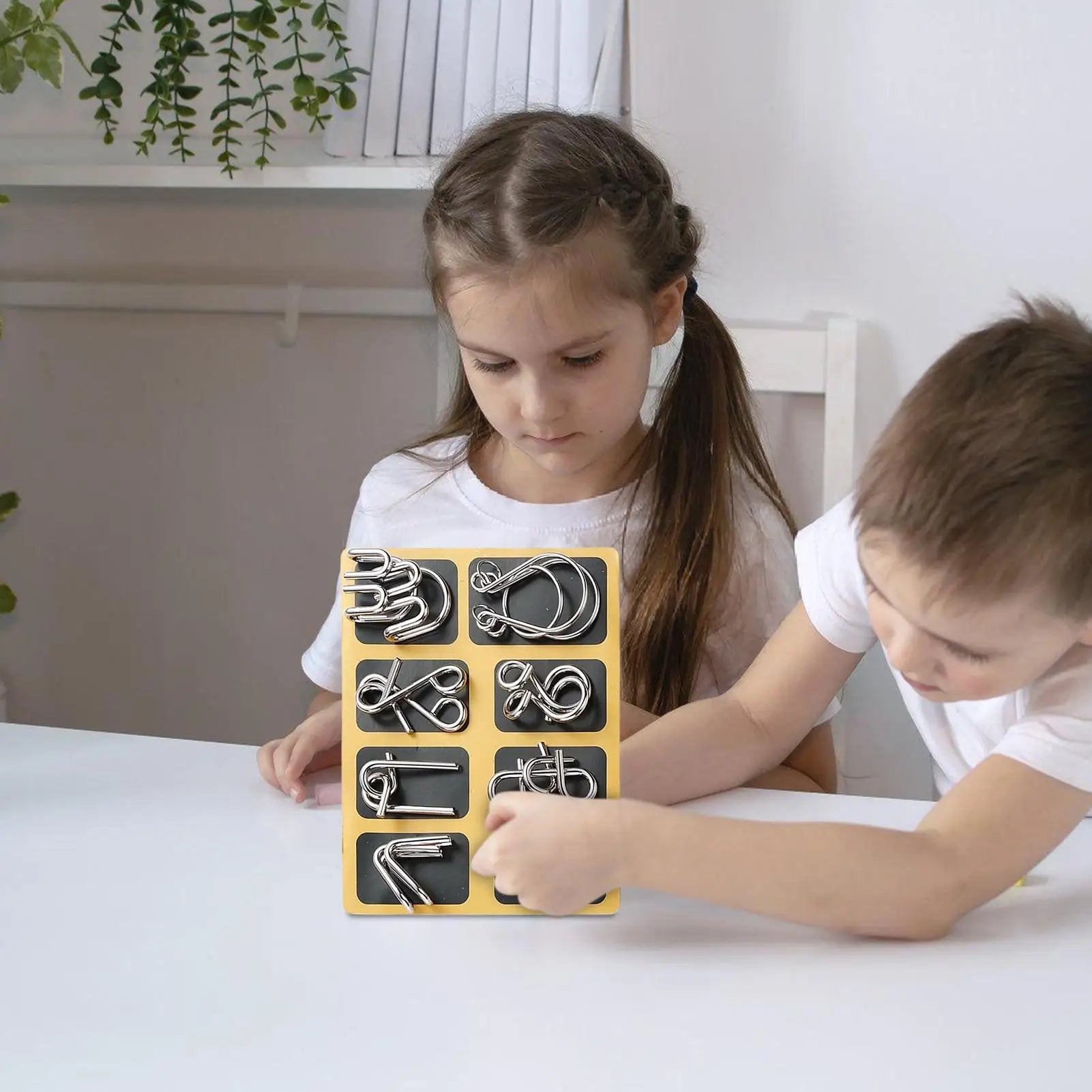 24Pcs/Set Metal Puzzle Wire Mind Brain Teaser Puzzles Children Adults Interactive Game Reliever Educational Toys