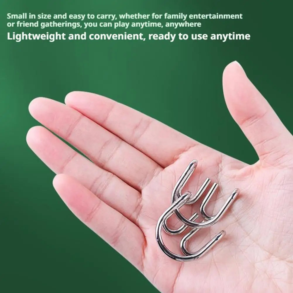 3Pcs/Set Metal Wire Mind Brain Teaser Puzzles Metal Montessori Puzzle Toys Children Adults Interactive Reliever Educational Toy