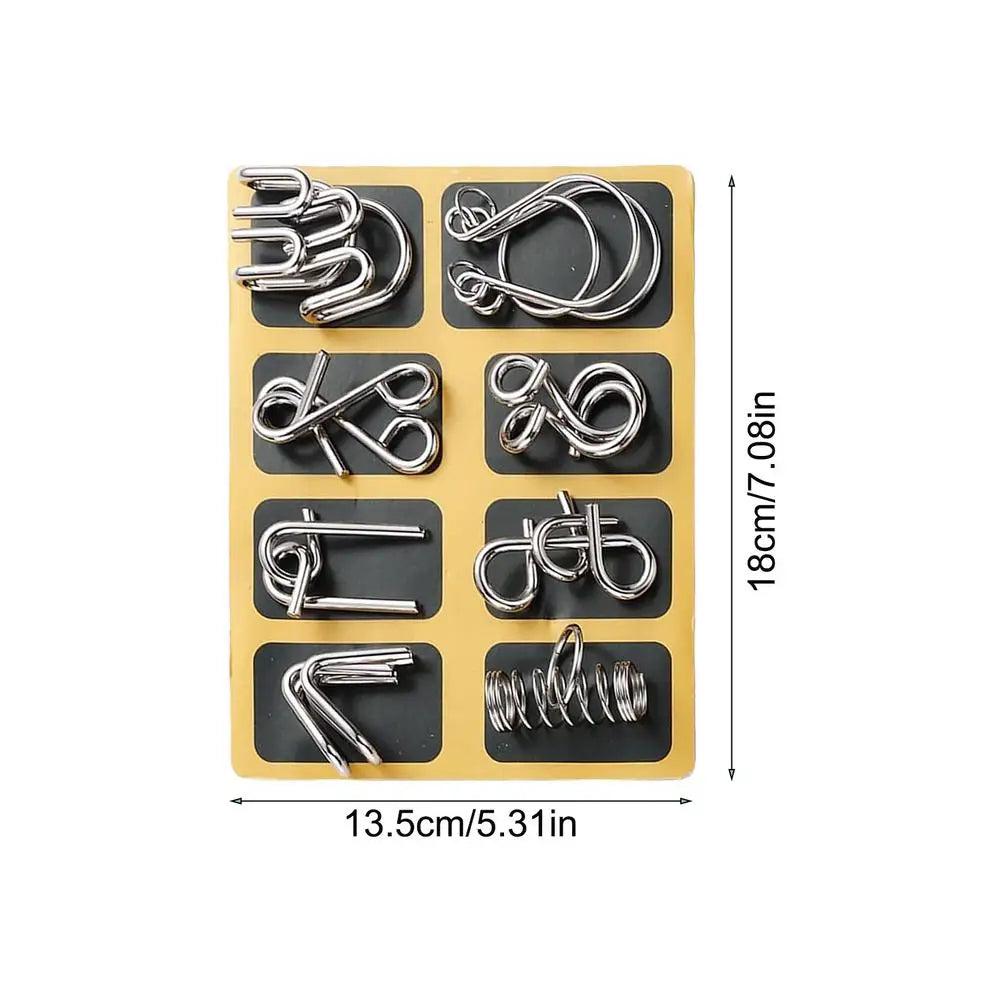24Pcs/Set Metal Puzzle Wire Mind Brain Teaser Puzzles Children Adults Interactive Game Reliever Educational Toys
